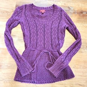Elle extra small purple sweater with gold sparkle